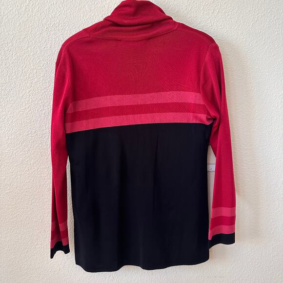 Exclusively Misook Set of two Top Long Sleeves Sweater Colorblock Women's Sz M - Picture 3 of 13